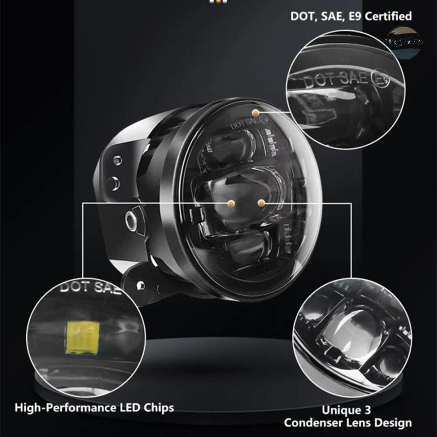 並行輸入品 ジープ h1 フォグランプ ヘッドライト ラングラー 2 個 4 インチラウンド led カスタムパーツ 部品 アクセサリー_4
