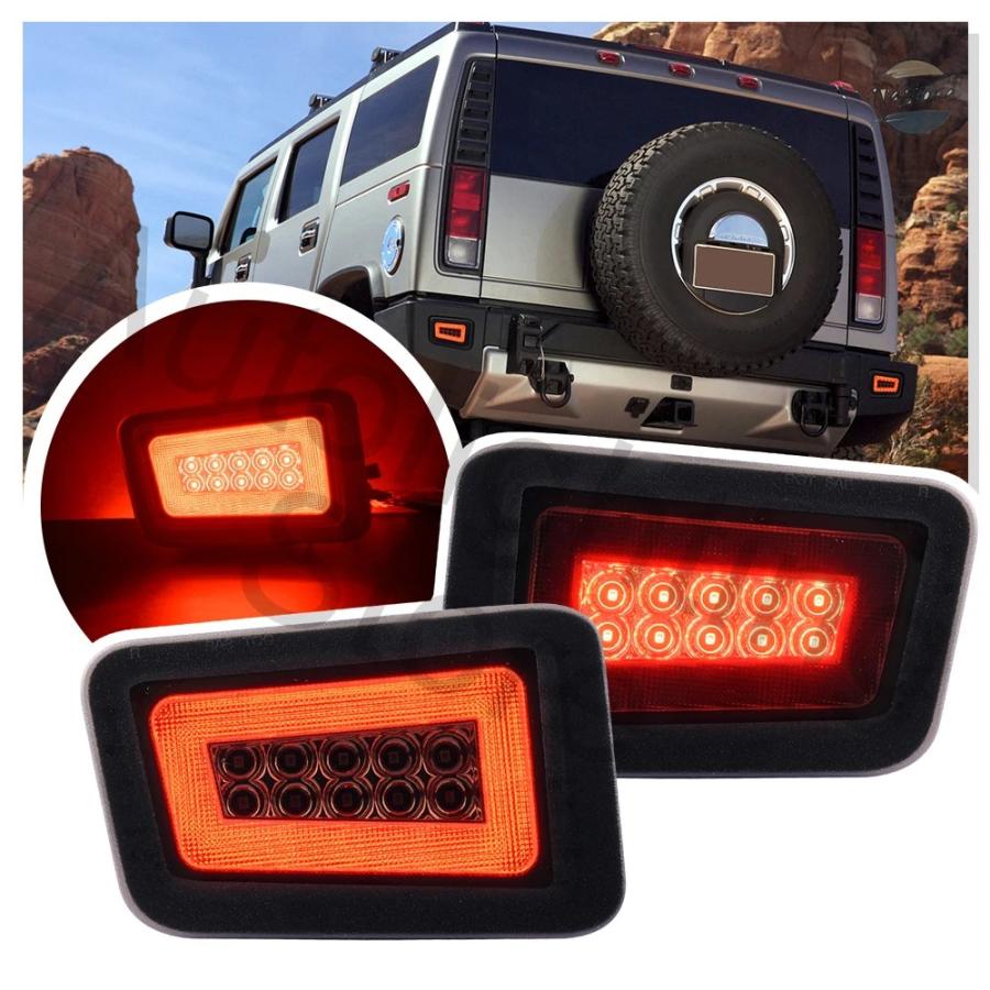 並行輸入品 ハマー h2 リアバンパー テールライト ブレーキ 2 個 led リフレクター hummer カスタムパーツ 部品 アクセサリー