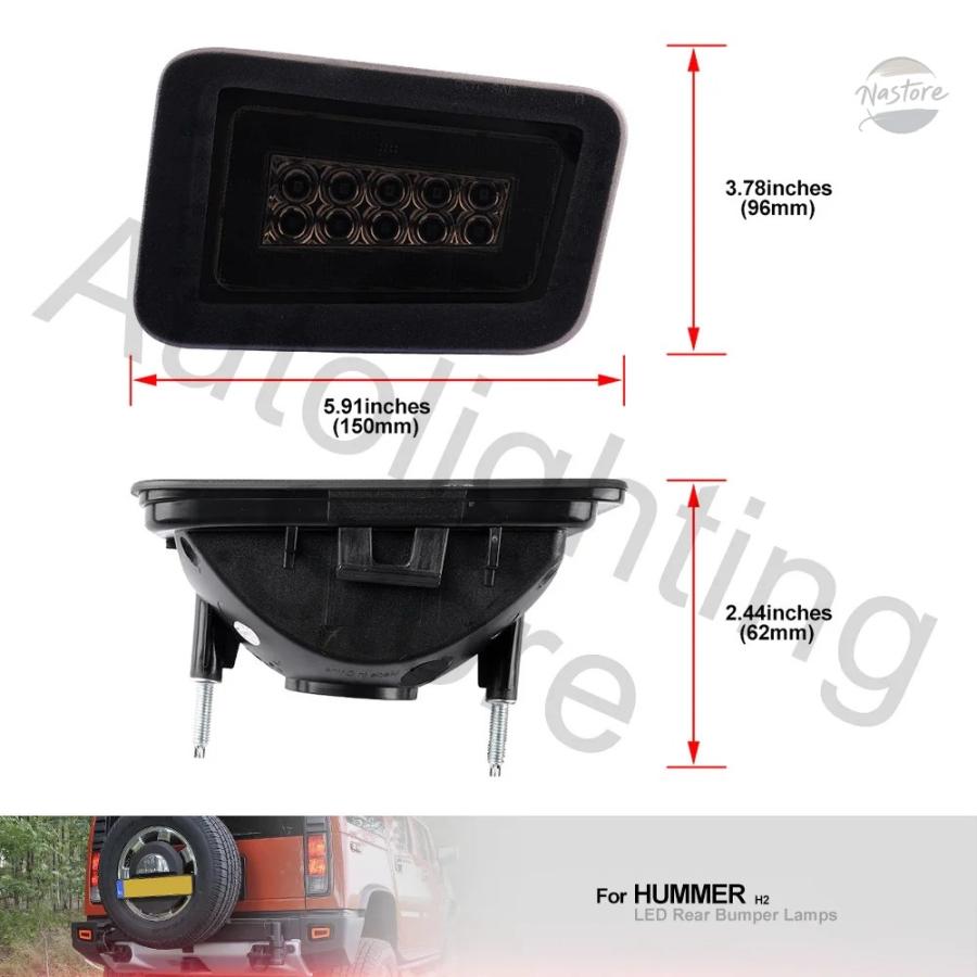 並行輸入品 ハマー h2 リアバンパー テールライト ブレーキ 2 個 led リフレクター hummer カスタムパーツ 部品 アクセサリー