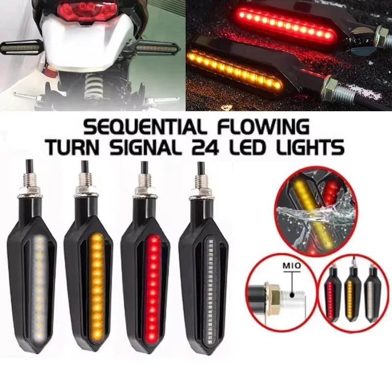 並行輸入品 バイク リレー 汎 ledウィンカーライト 12v 10mm流水 24個ledウィンカーライト カスタムパーツ 部品 アクセサリーの画像