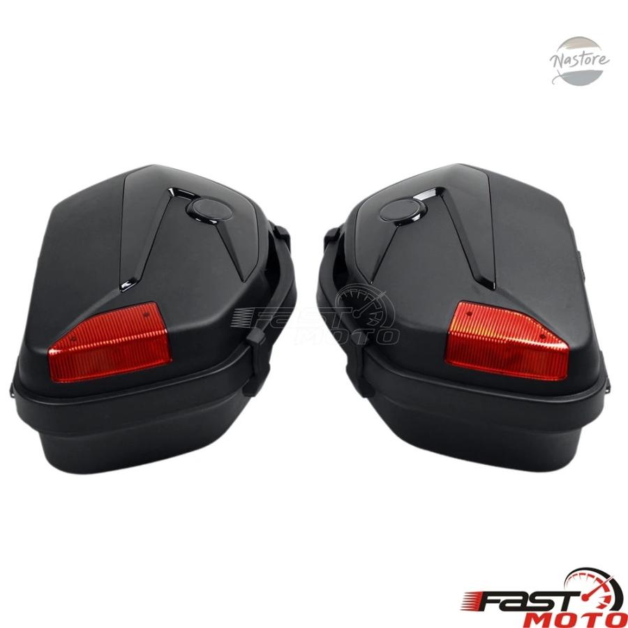 並行輸入品 UNVIERSAL バイク SIDE BOXES PLASTIC REAR SADDLEBAG CASES BMW ホンダ スズキヤマハ ドゥカティ MOTORBIKES STORAGE PANNIER BAGSの画像