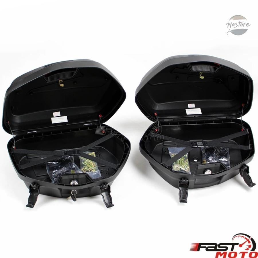 並行輸入品 UNVIERSAL バイク SIDE BOXES PLASTIC REAR SADDLEBAG CASES BMW ホンダ スズキヤマハ ドゥカティ MOTORBIKES STORAGE PANNIER BAGSの画像