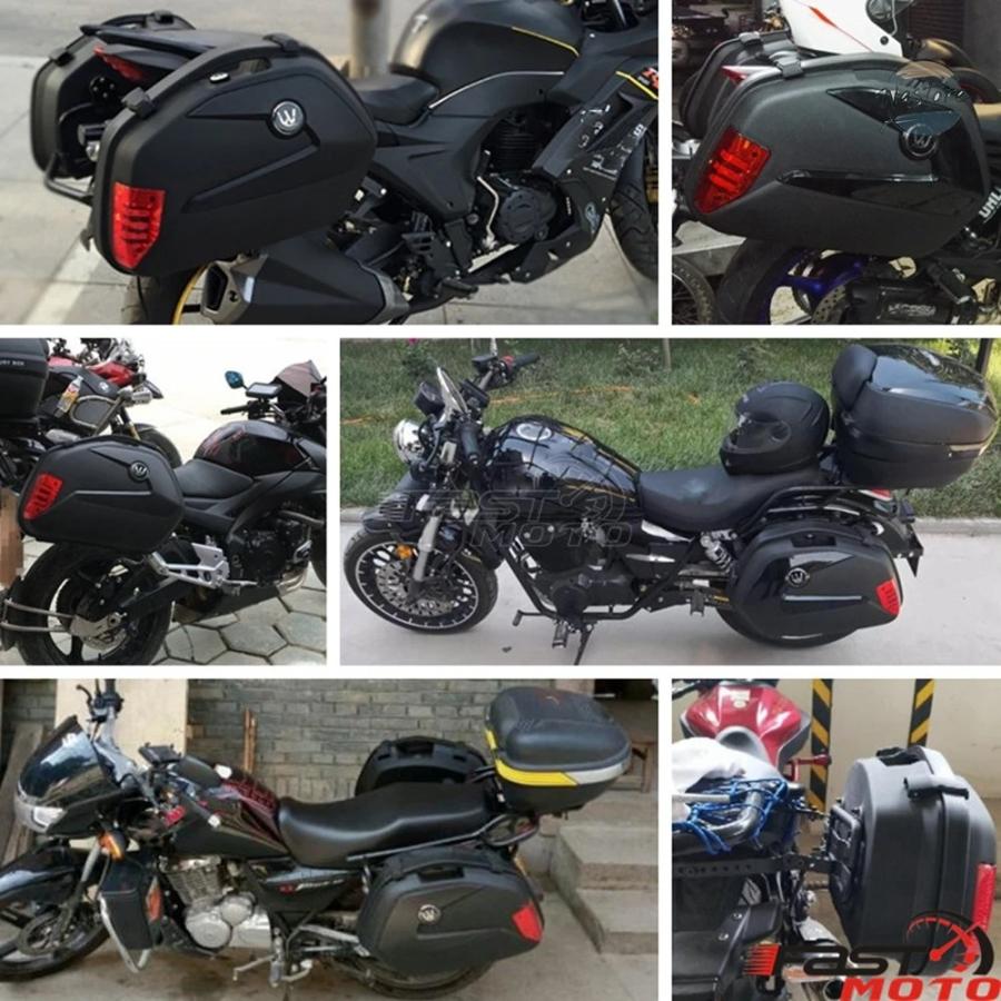 並行輸入品 UNVIERSAL バイク SIDE BOXES PLASTIC REAR SADDLEBAG CASES BMW ホンダ スズキヤマハ ドゥカティ MOTORBIKES STORAGE PANNIER BAGSの画像