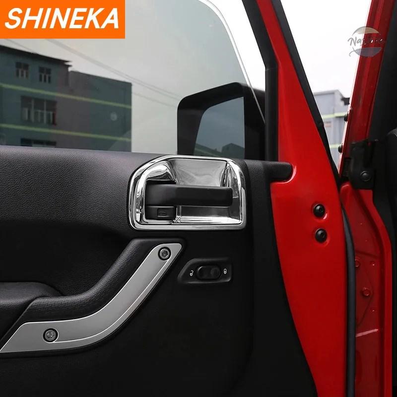 並行輸入品 SHINEKA CAR INNER DOOR HANDLE BOWL DECORATION COVER ジープ WRANGLER JK 2011-17 INTERIOR ACCESSORIESの画像