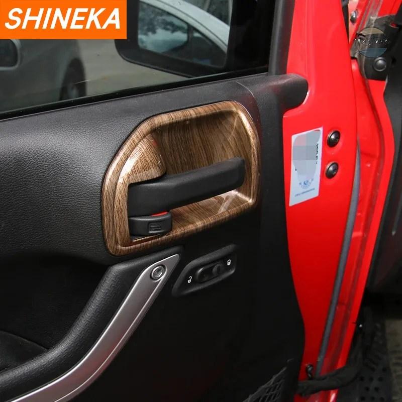 並行輸入品 SHINEKA CAR INNER DOOR HANDLE BOWL DECORATION COVER ジープ WRANGLER JK 2011-17 INTERIOR ACCESSORIESの画像