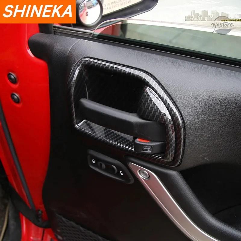 並行輸入品 SHINEKA CAR INNER DOOR HANDLE BOWL DECORATION COVER ジープ WRANGLER JK 2011-17 INTERIOR ACCESSORIESの画像