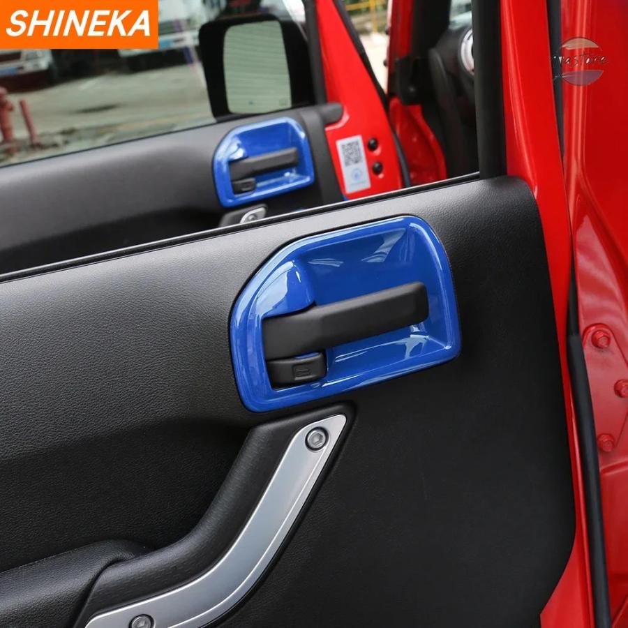並行輸入品 SHINEKA CAR INNER DOOR HANDLE BOWL DECORATION COVER ジープ WRANGLER JK 2011-17 INTERIOR ACCESSORIESの画像