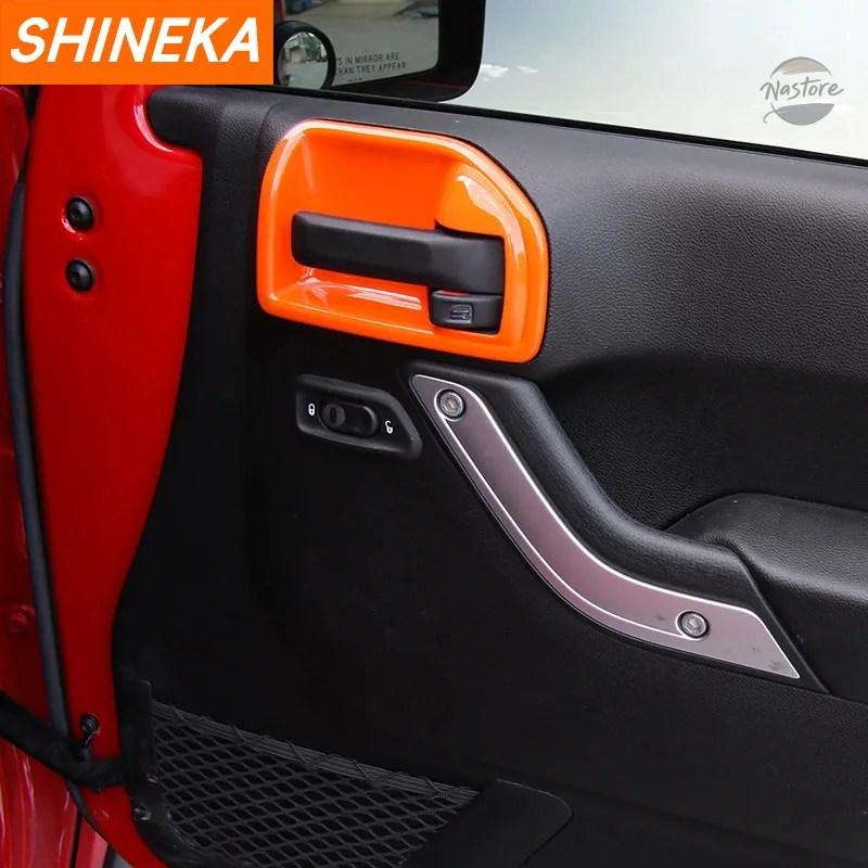 並行輸入品 SHINEKA CAR INNER DOOR HANDLE BOWL DECORATION COVER ジープ WRANGLER JK 2011-17 INTERIOR ACCESSORIESの画像