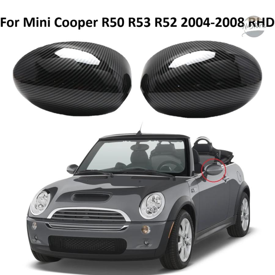 【並行輸入品】2PCS CARBON FIBRE CAR SIDE REAR VIEW MIRROR COVER CAPS SHELLO ...