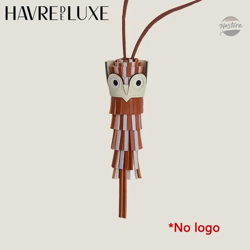 並行輸入品 COWHIDE HAND-SEWN TASSEL OWL BAG CHARM CHOUETTE GENUINE LEATHER BAG PANDENT KEYCHAIN BAG ACCESSORIES_1
