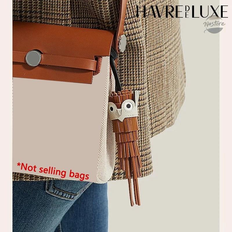 並行輸入品 COWHIDE HAND-SEWN TASSEL OWL BAG CHARM CHOUETTE GENUINE LEATHER BAG PANDENT KEYCHAIN BAG ACCESSORIES_5
