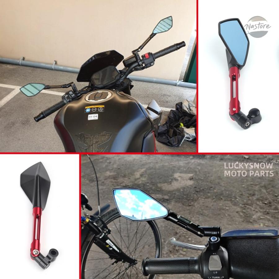 並行輸入品 MT01 ヤマハ バイク ミラー 汎用 サイドバック ブルー アンチグレア MT25 カスタムパーツ パーツ アクセサリーの画像
