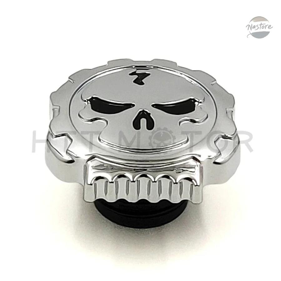 並行輸入品 バイク SKULL FUEL GAS TANK CAP COVER ハーレー 1992-UP スポーツスター/1994-UP ROAD KINGの画像