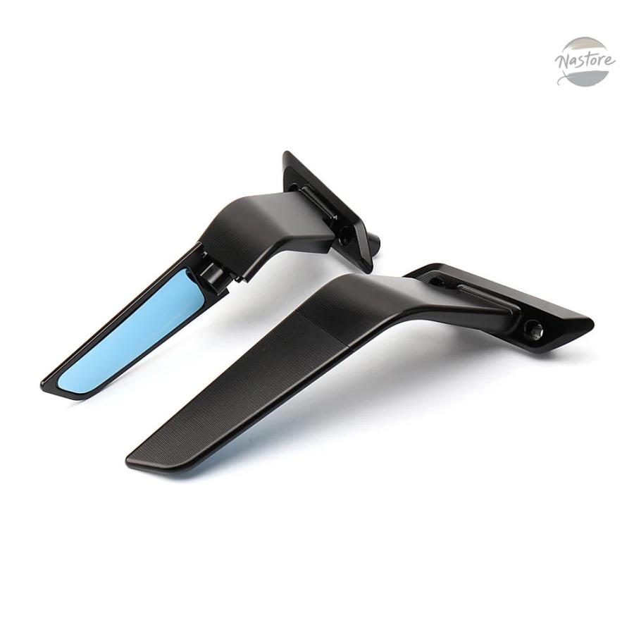 並行輸入品 バイク FIXED WING REARVIEW MIRROR WITH ADJUSTABLE ROTATION BLACK MODIFICATION SUITABLE ヤマハ T-MAX 560 2022-2023の画像