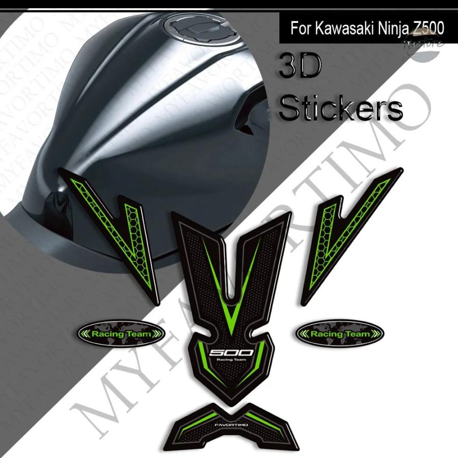 並行輸入品 オートバイ カワサキ Z500 2020-2025 タンクパッド サイドグリップ ガス燃料オイルキット ニーフェアリング フェンダー 3Dステッカー デカー_12