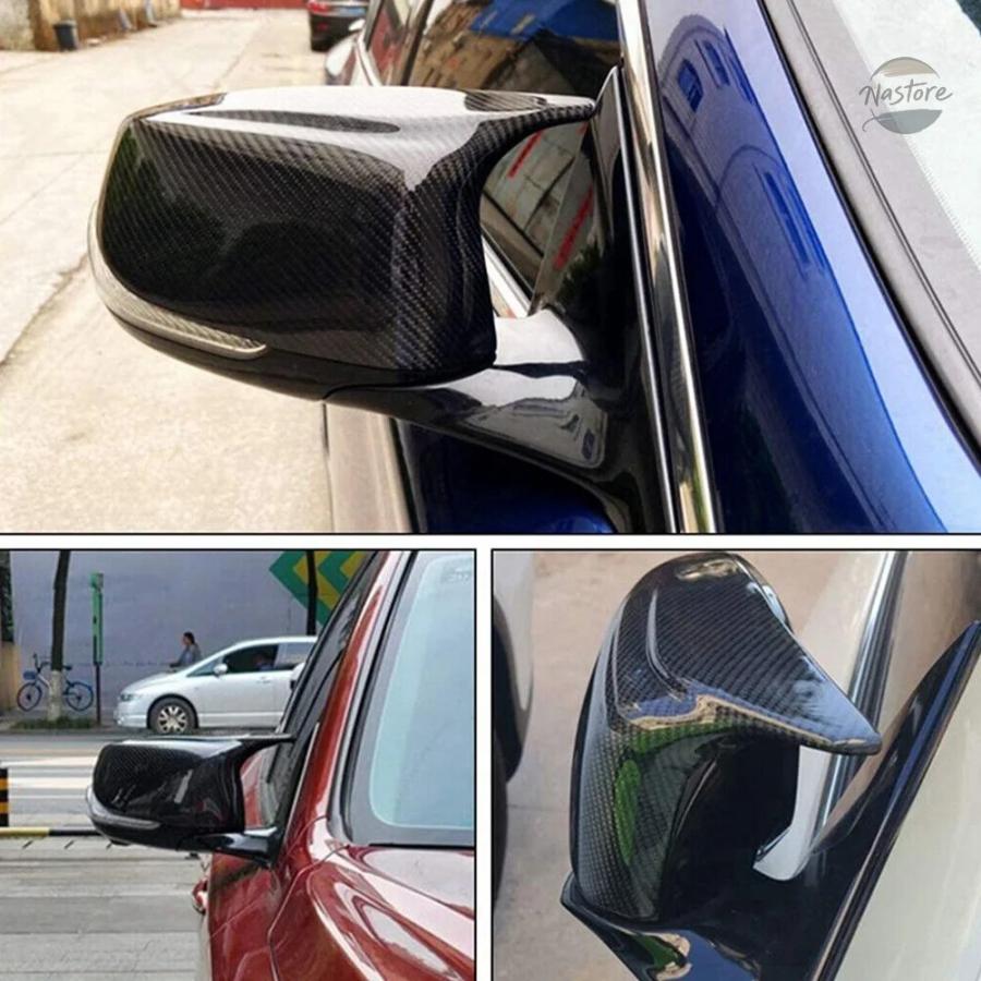 並行輸入品 インフィニティ Q50 Q60 Q70 QX30 2014-2021 カーボンファイバーカラー バックミラーカバーキャップ サイドドアミラー Mスタイル ペアの画像