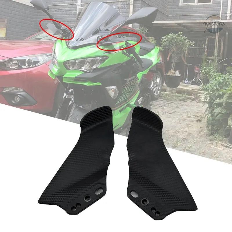 並行輸入品 新型サイドウィングスポイラーフェアリングリアビューミラー固定ウィングカワサキNinja 250 300 400 650R ZX6R ZX10R ZX-14R Z800 250Rの画像
