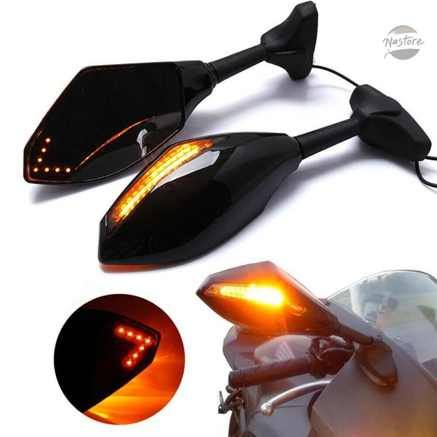 並行輸入品 レーシングバックミラー（ウインカー付きLED）Kawasaki