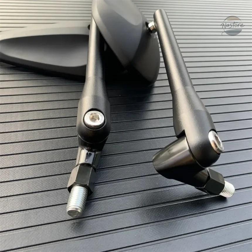 並行輸入品 ペアバイクブラックユニバーサル8mm 10mmサイドミラーバックミラー落下防止折りたたみオーバルミラー