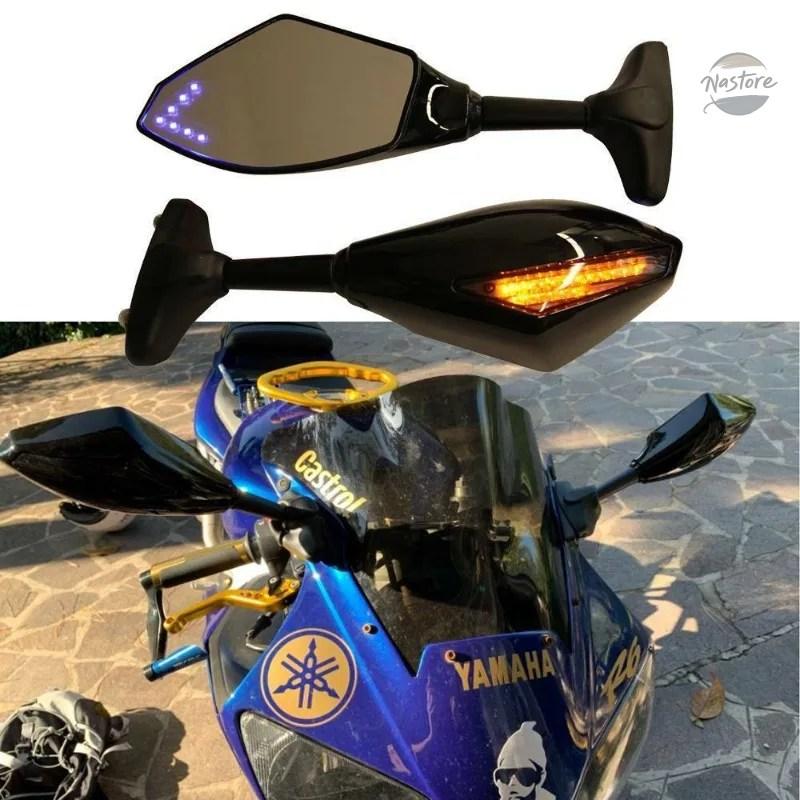 並行輸入品 レーシングバックミラー（ウインカー付きLED）ヤマハ YZF