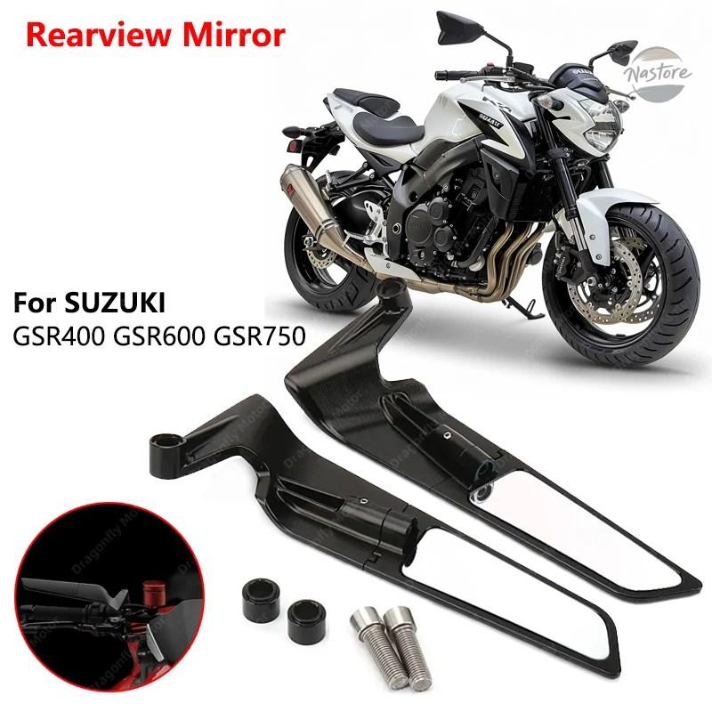 並行輸入品 新型アルミバックミラー SUZUKI GSR400 GSR600 GSR750 バイク用サイドミラー 回転式バックミラー 新型サイドミラーの画像