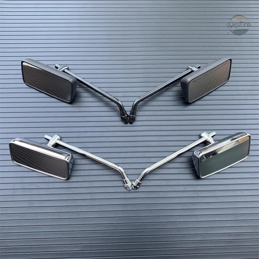 並行輸入品 ユニバーサルバイク10mm長方形バックミラーカスタムサイドミラーホンダヤマハカワサキスズキトライアンフBMWチョッパーの画像