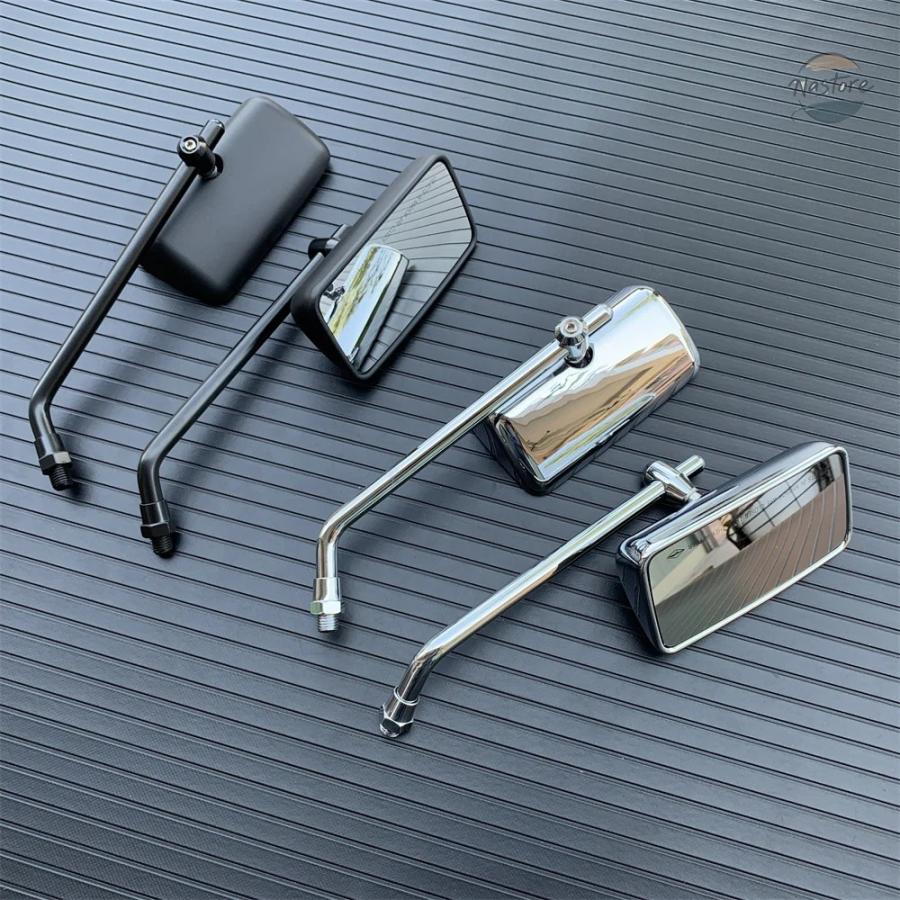 並行輸入品 ユニバーサルバイク10mm長方形バックミラーカスタムサイドミラーホンダヤマハカワサキスズキトライアンフBMWチョッパーの画像