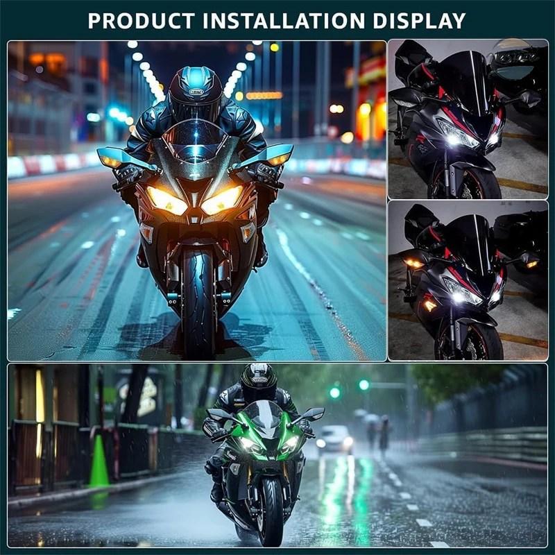 並行輸入品 オートバイ用調整可能サイドミラー + LED ウィンカー KAWASAKI Ninja ZX10R ZX-10R ZX 10R 2011-2015の画像