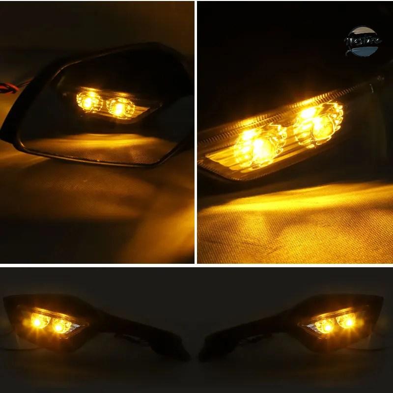 並行輸入品 オートバイ用LEDバックミラー（LEDライト付き）サイドミラー カワサキ Ninja ZX 10R ZX-10R 2011-2015 2016-2020 H2 2014-2015