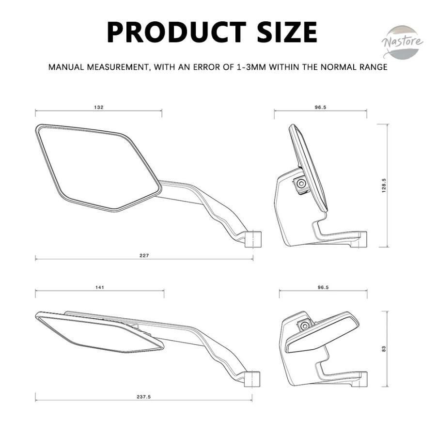 並行輸入品 バイク用カーボンファイバーミラー - デュアルエアロダイナミックウィング＆ステルス凸型ガラス スズキ GSX-S1000 GSXS1000 アクセサリーの画像