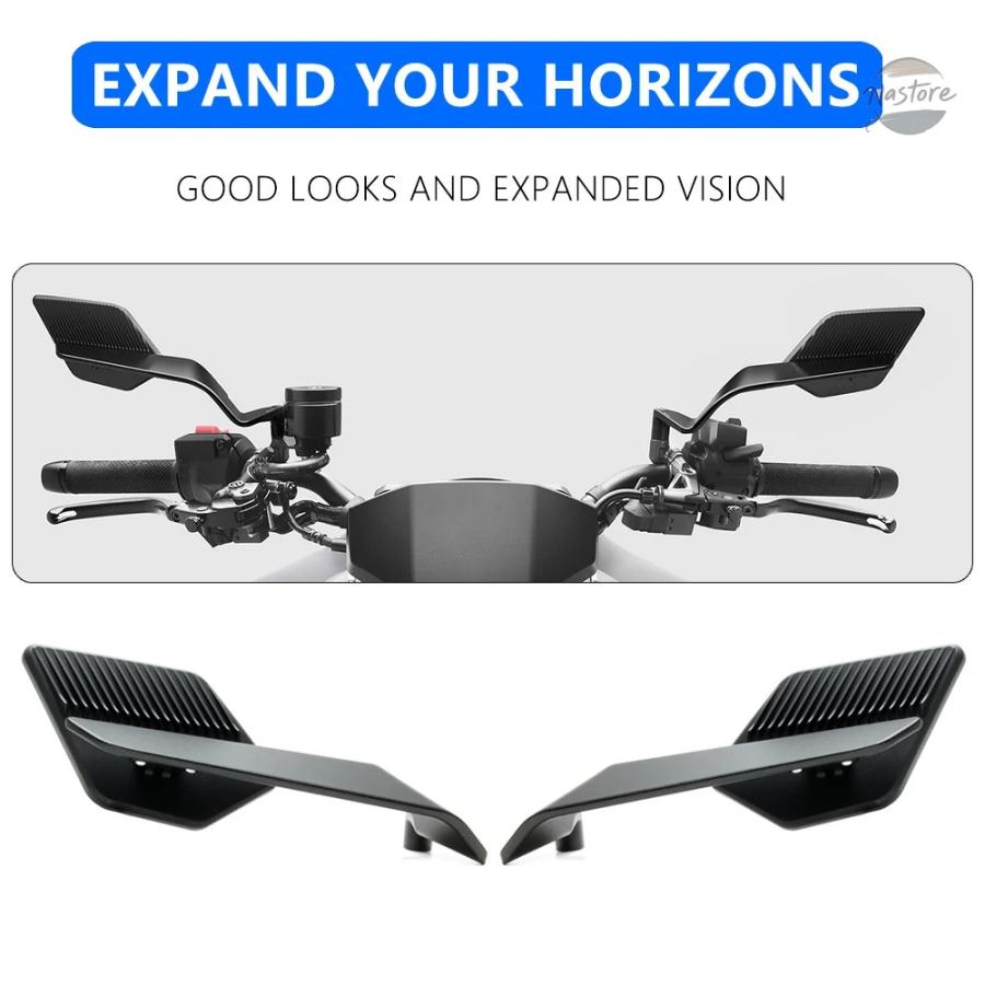 並行輸入品 バイク用カーボンファイバーミラー - デュアルエアロダイナミックウィング＆ステルス凸型ガラス スズキ GSX-S1000 GSXS1000 アクセサリーの画像