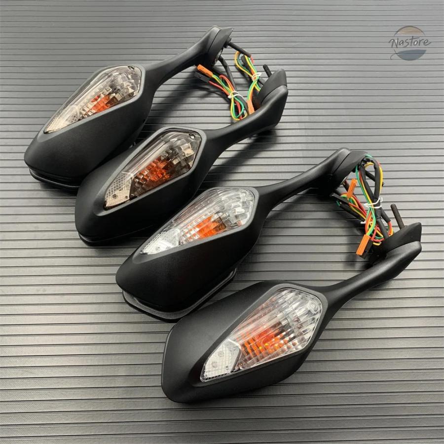 バイク　ミラー 並行輸入品 ブラック バイク用バックミラー LED 折りたたみ式 バイク