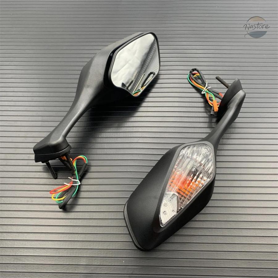バイク　ミラー 並行輸入品 ブラック バイク用バックミラー LED 折りたたみ式 バイク