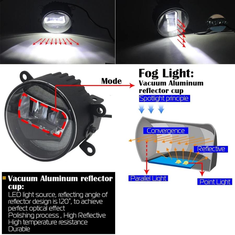 並行輸入品 日産 nv200 フォグランプ 1ペア 30w 調整可能 led デイ