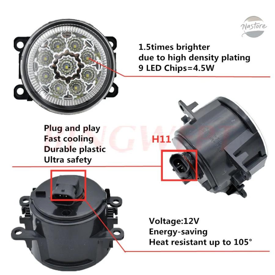 並行輸入品 jb64 スズキ フォグランプ ヘッドライト ジムニー スイフト 2個 led ライト カスタムパーツ 部品 アクセサリー_10