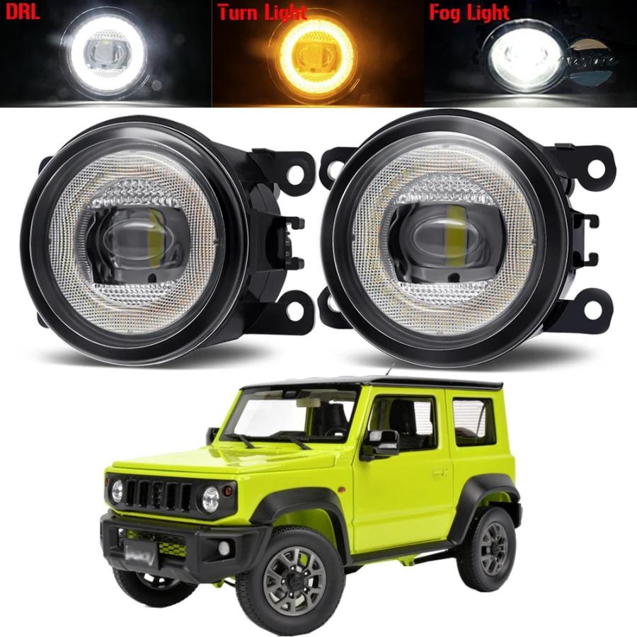 並行輸入品 jb64 スズキ ジムニー 2 x led エンジェルアイ フォグ