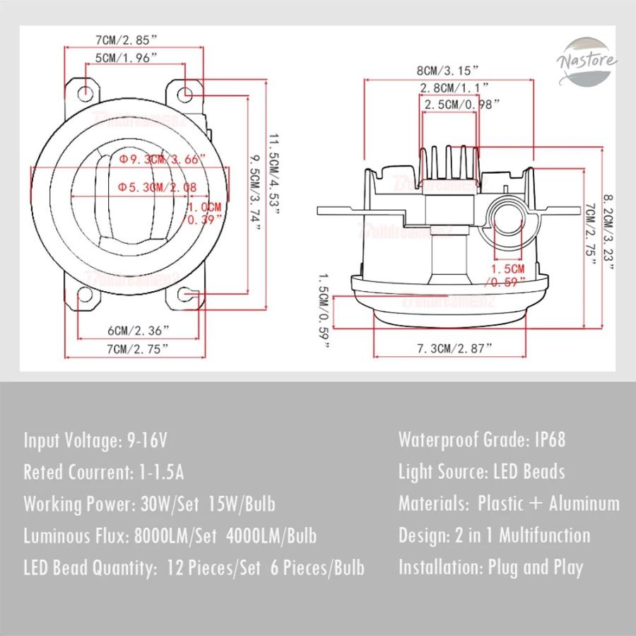 並行輸入品 sx4 スズキ フォグランプ ジムニー スイフト アルト エンジェルアイ 30w 8000lm カスタムパーツ 部品 アクセサリー