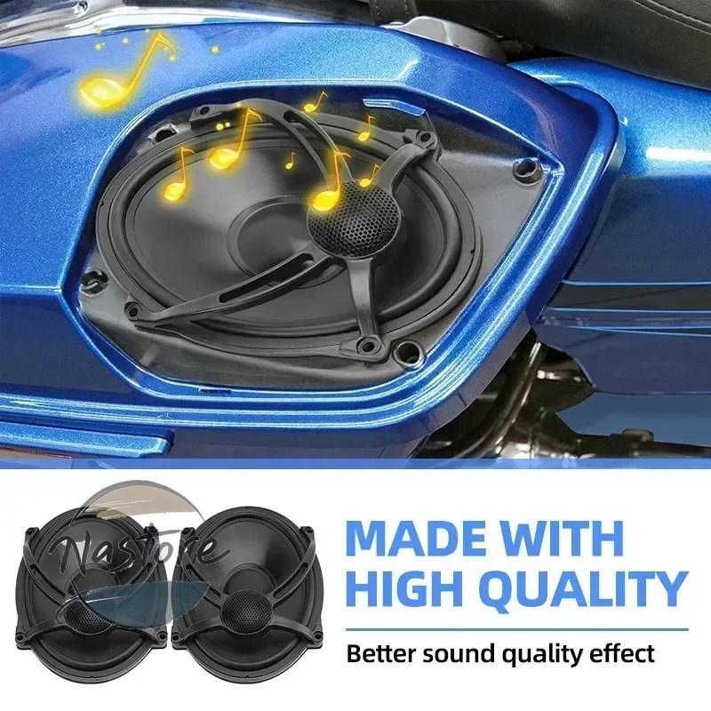 並行輸入品 バイク スピーカー サドルバッグリッド 5インチ x 7インチ カスタムパーツ 部品 アクセサリー_3