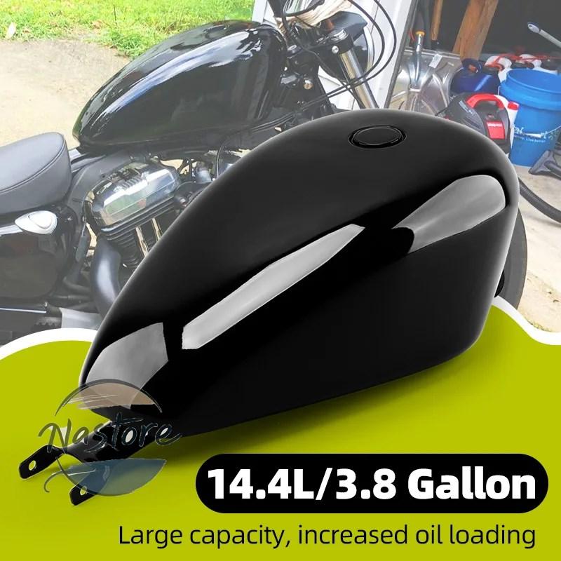 並行輸入品 バイク 部品 カスタムパーツ アクセサリー レトロ 14.4l アイアン オイル 3.7 ガロンガス燃料 タンクブラックハーレー スポーツスター 1200_2