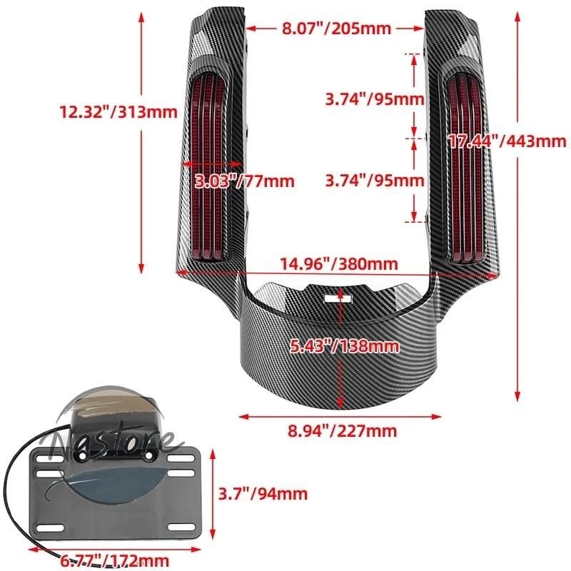 並行輸入品 バイク フェンダー リア エクステンション led ハーレー ツーリング エレクトラ ストリートグライド fltrx flhr ultra カスタムパーツ 部品_6