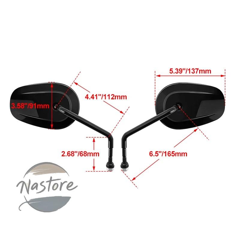 並行輸入品 xl883 バイク ミラー クロームブラック リアビュー 8mmスレッド ハーレー カスタムパーツ 部品 アクセサリーの画像