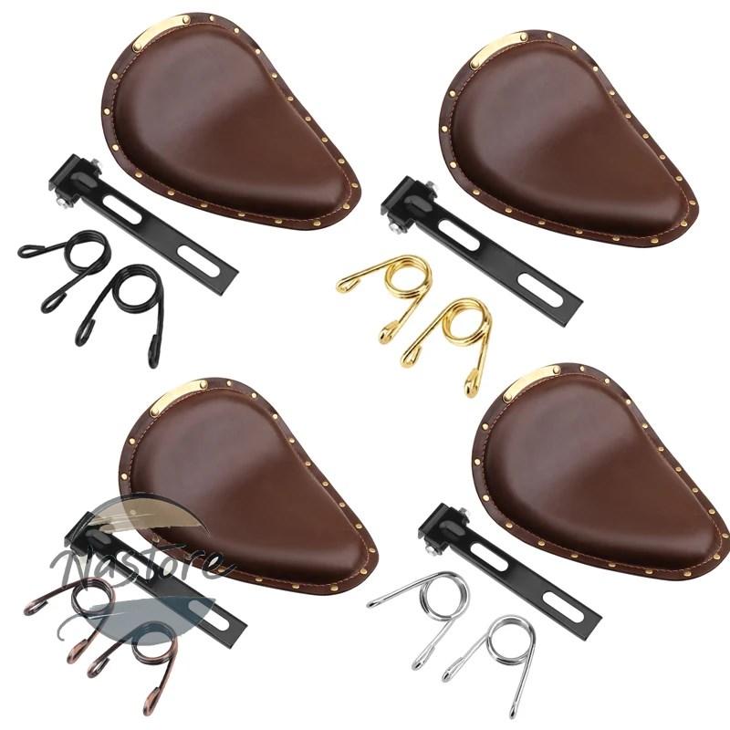 並行輸入品 バイク リベットスタイルカフェシート 茶色スプリング