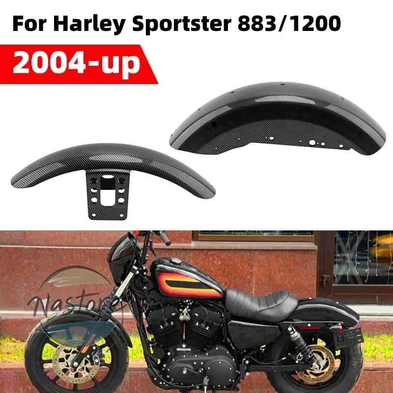 並行輸入品 バイク カバー フロント リア ガード ハーレー スポーツスターアイアン 1200 xl1200 48 72 2004 up カーボン マッドフェンダー_4
