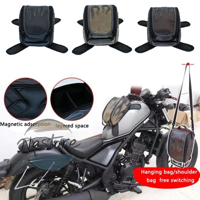 並行輸入品 バイク 汎 タンクバッグ 磁気サドルバッグ ダブルユース puレザー カスタムパーツ 部品 アクセサリー_5