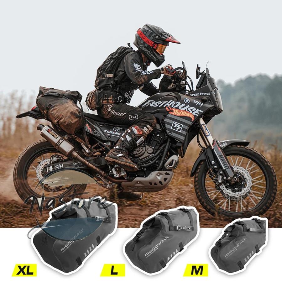 並行輸入品 バイク 部品 カスタムパーツ アクセサリー バッグ 100% 防水 18l/28l/48l 大容量 2 個 汎 フィットパニアバッグサドルサイドバッグの画像