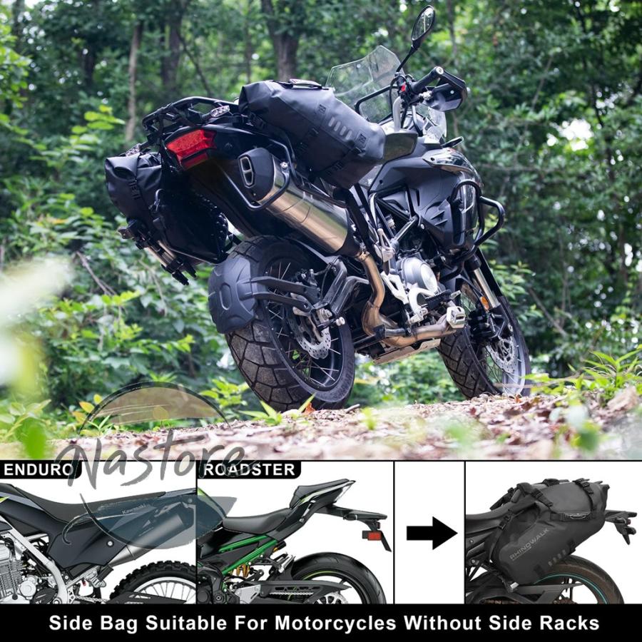 並行輸入品 バイク 部品 カスタムパーツ アクセサリー バッグ 100% 防水 18l/28l/48l 大容量 2 個 汎 フィットパニアバッグサドルサイドバッグの画像