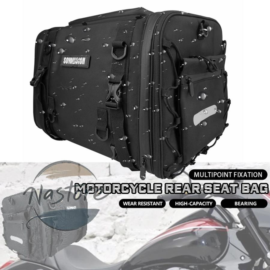 並行輸入品 バイク カスタム リア バッグ 40l -60l 防水 pvc テールサドルバッグ ドライラゲッジ アウトドアバッグ カスタムパーツ 部品 アクセサリー_2