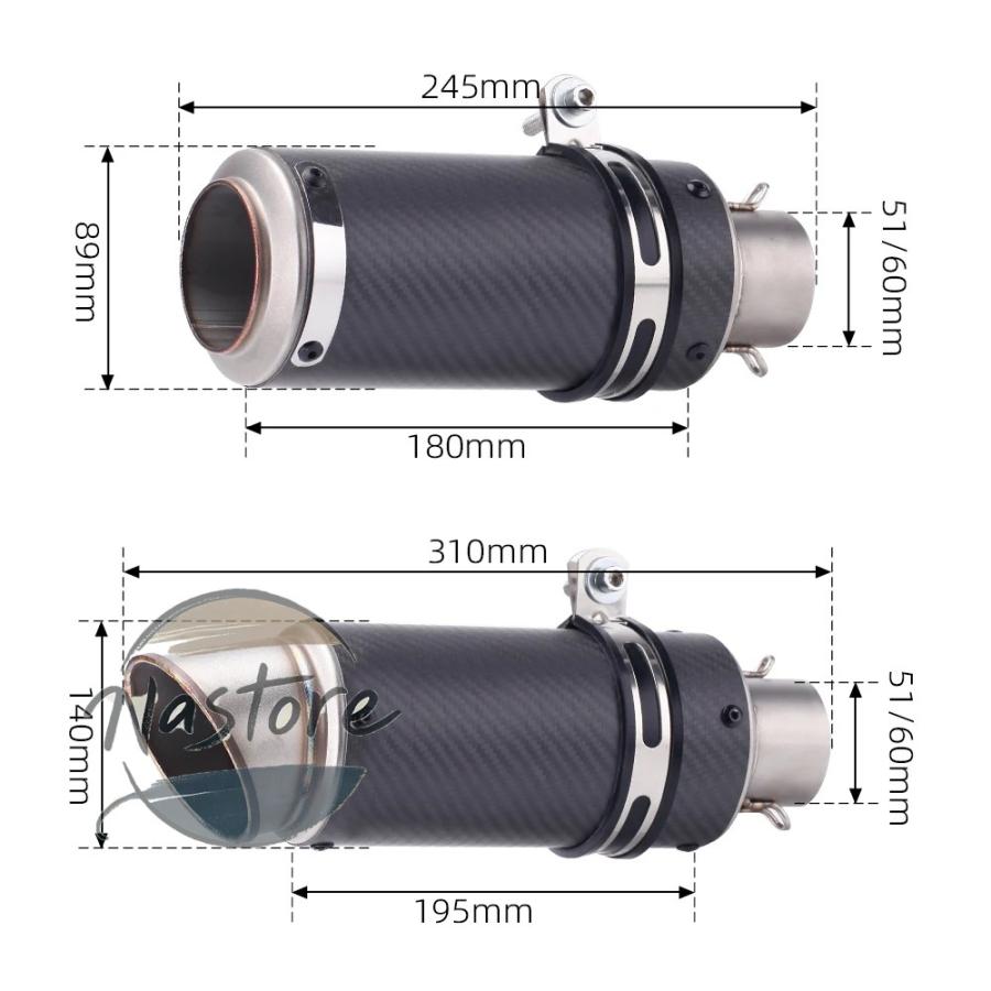 並行輸入品 r15 バイク マフラー カスタム 51mm 61mm sc gp-project r3