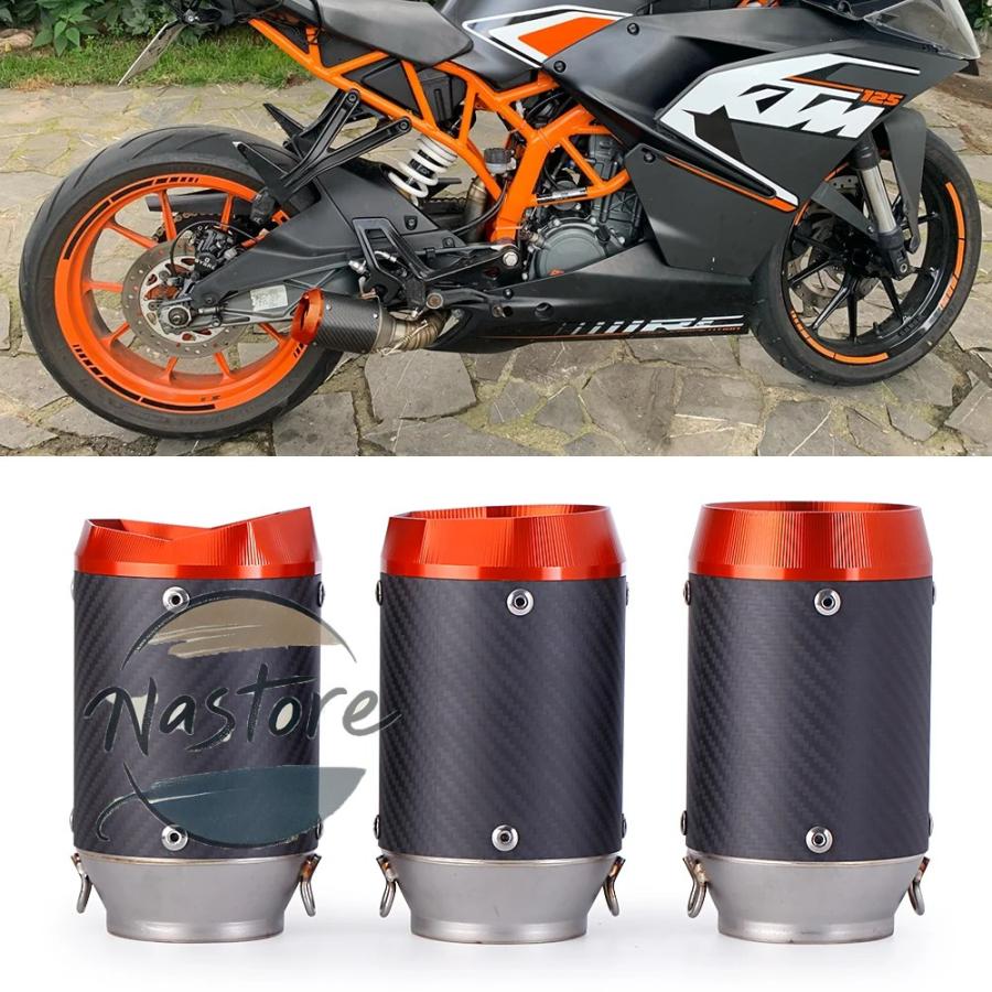 並行輸入品 cbr300r バイク マフラー カスタムパーツ カスタム 汎 排気カーボン テールパイプ ニンジャ400 デューク390 rc250 r3 mt15 カスタムパーツ 部品の画像