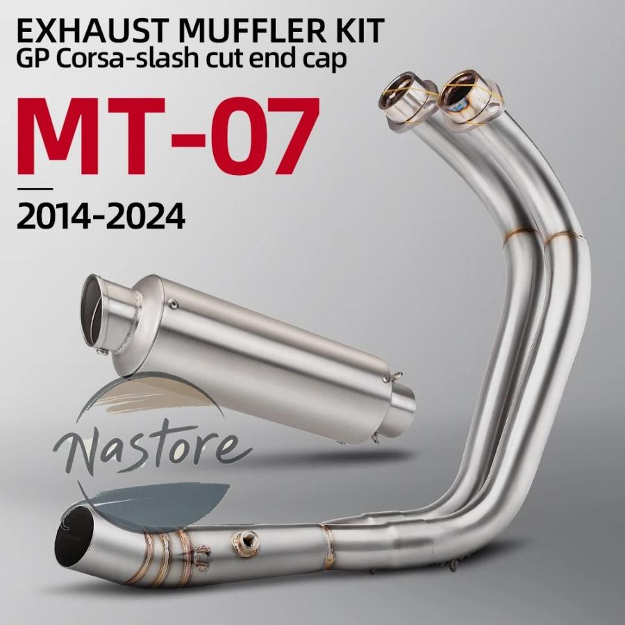 並行輸入品 ヤマハ バイク フロント マフラー 部品 カスタムパーツ アクセサリー mt07 fz07 2014-2024 カーボン 排気エスケープ_3